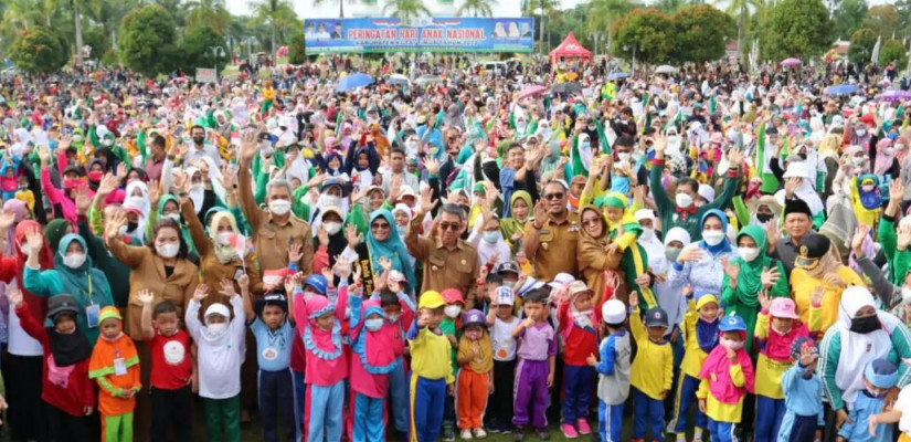 Peringatan Hari Anak Nasional (HAN) 2022, yang digelar di halaman kantor Bupati Kutai Timur (Kutim) pada (25/7/2022).