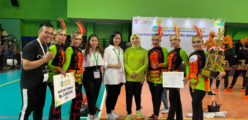 Tim Perwosi Kutim saat mengikuti kegiatan Lomba Senam Kreasi PIN 2023.Foto: istimewa