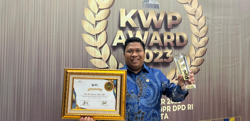 Irwan Kembali Raih Penghargaan KWP Award 2023 Sebagai Legislator Peduli Pembangunan Ekonomi Daerah