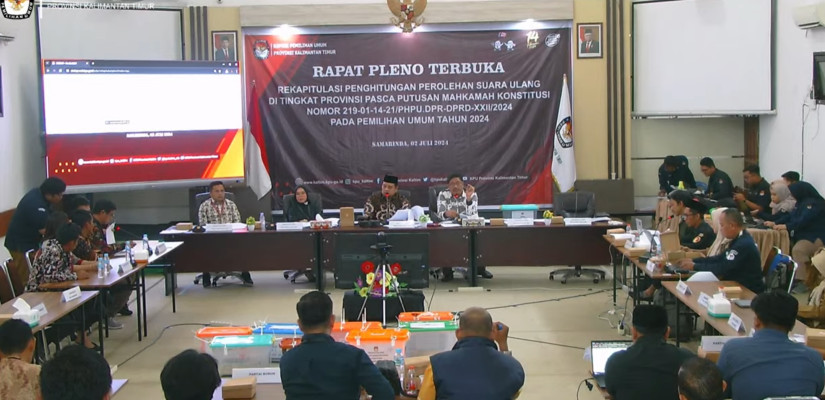 Rapat pleno terbuka PUSS tingkat provinsi yang digelar KPU Kaltim. (Selasar/yoghy)