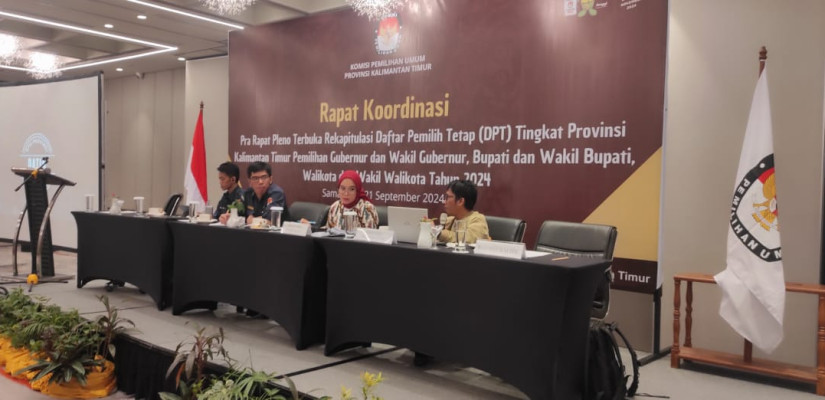 Rakor ini dipimpin oleh Komisioner Divisi Perencanaan Data dan Informasi KPU Kaltim, Iffa Rosita. (foto: Media Center KPU Kaltim)