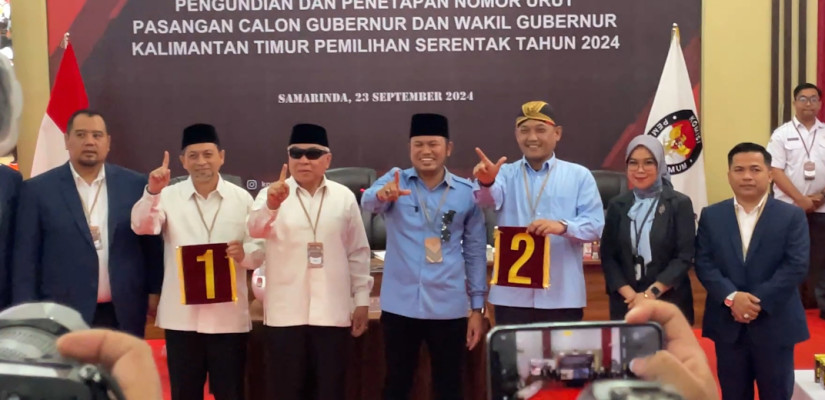 Rapat Pleno Terbuka Pengundian dan penetapan nomor urut pasangan calon gubernur dan wakil gubernur Kalimantan Timur pemilihan serentak tahun 2024. (selasar/yoghy)