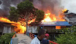 Kebakaran Hebat di Desa Batu Timbau, Warga Panik Padamkan Api dengan Excavator