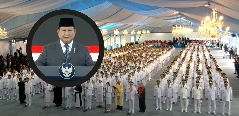 Pelantikan 8 kepala daerah dari Kaltim bersama ratusan kepala daerah lainnya di Istana Negara.