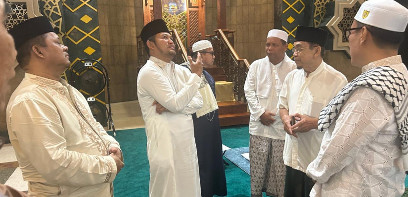 Gubernur Kaltim Rudy Mas'ud saat menyambangi Masjid Islamic Center Samarinda. (IST)