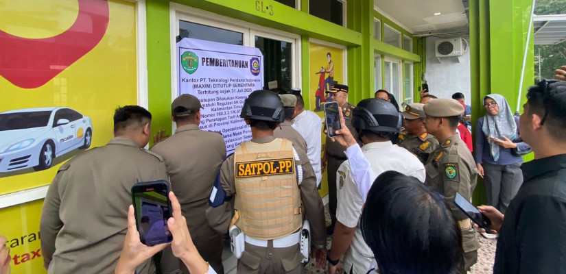 Kantor PT Maxim di Samarinda Disegel Satpol PP Kaltim karena Langgar Aturan Tarif