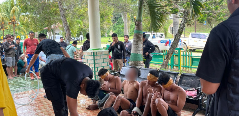 4 tahanan yang berhasil kembali diamankan oleh Polres Kutim. (Foto: Selasar/Gunawan)