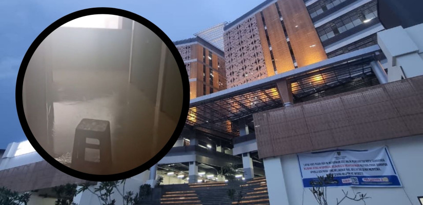 Lantai Enam Pasar Pagi Samarinda Tergenang Akibat Tempias Hujan, Kadisdag: Besok Kami Ke Lokasi