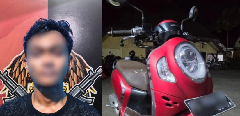 Terduga pelaku curanmor di Samarinda usai ditahan pihak kepolisian. (foto: selasar/humas polresta Samarinda)