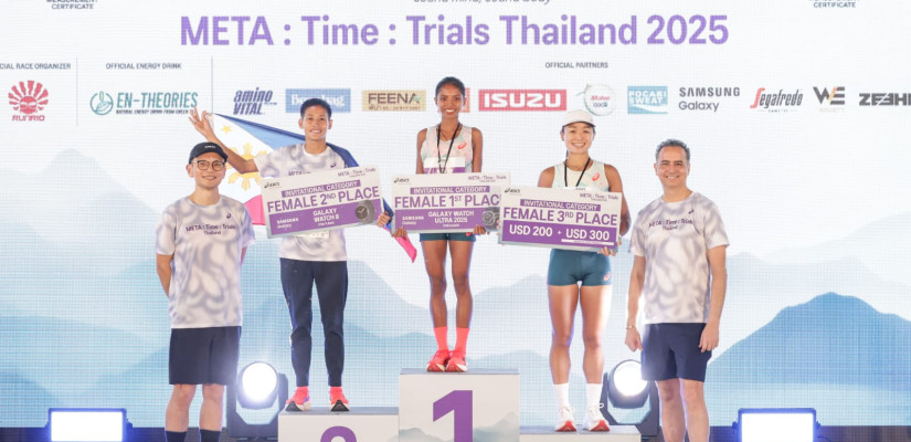 Nefriana Ariance Daik, Atlet Atletik Kutim (tengah) saat menjuarai Trial Thailand 2025. (selasar/gunawan)