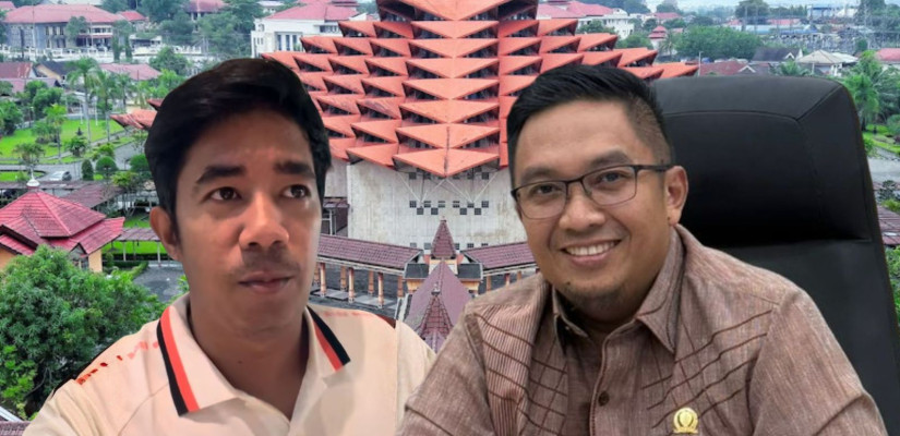 Ketua Asosiasi Media Sosial dan Siber Indonesia (Amsindo) Kaltim, Andrie Afrizal Saputra (kiri) dan Anggota DPRD Kaltim, Nurhadi Saputra (kanan).