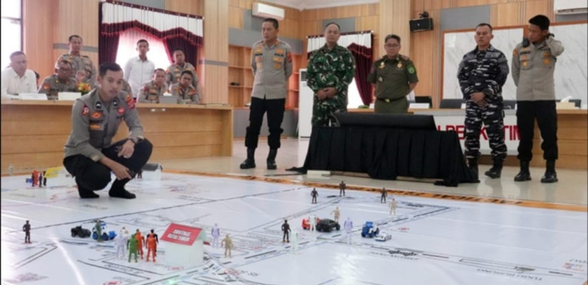 Kegiatan Tactical Floor Game (TFG) yang digelar di Gedung Auditorium Polres Kutai Timur.