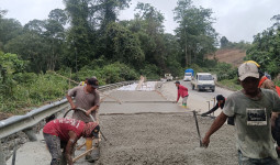 BBPJN Kaltim Lakukan Pengecoran Jalan di Kawasan Gunung Kudung