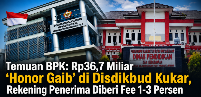 Temuan BPK: Rp36,7 Miliar "Honor Gaib" di Disdikbud Kukar, Rekening Penerima Diberi Fee 1-3 Persen