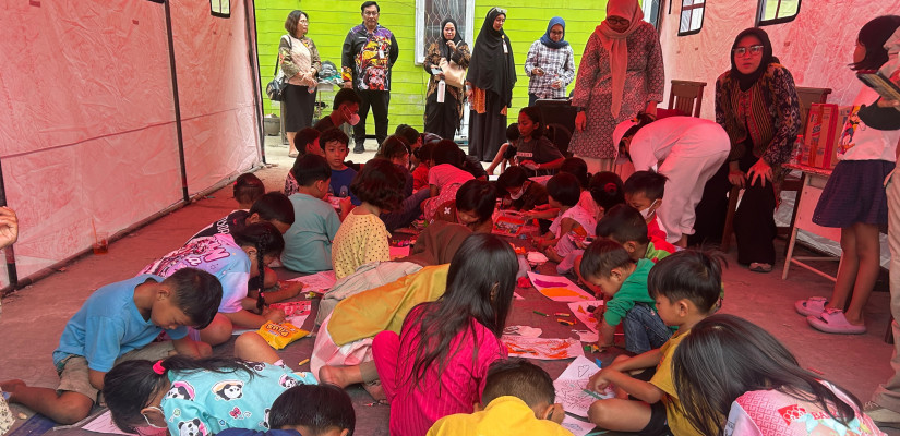 DP3A Kukar Dampingi Anak Korban Kebakaran untuk Pulihkan Trauma